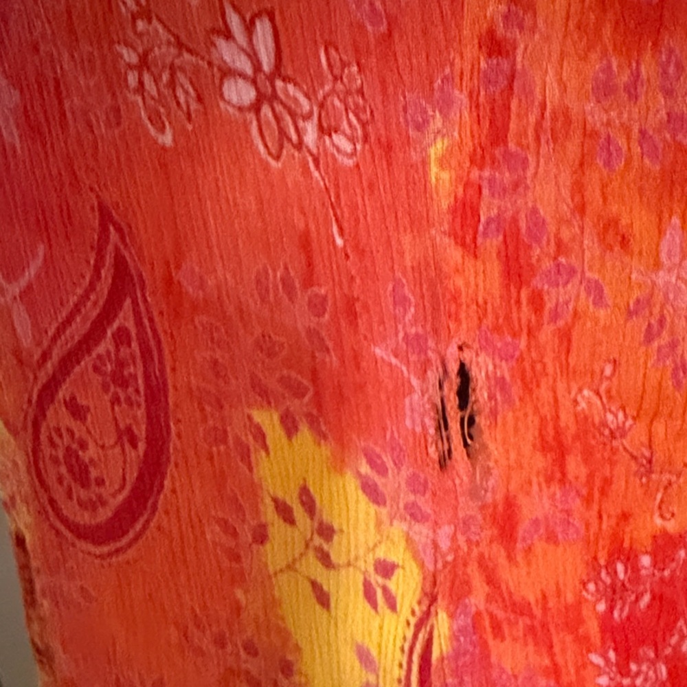 Elegant Paisley Maxi Dress in Orange and Pink - Picture 9 of 12